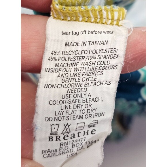 Prana Women's S Nadia Dress Blue Paisley Surplice Crossover Short Sleeve EUC - Picture 7 of 7